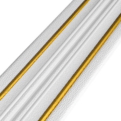 Плинтус РР самоклеющийся белый с золотой полоской 2300*140*4мм (D) SW-00001812 SW-00001812 фото