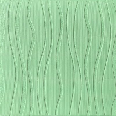 Самоклеющаяся 3D панель светло-зеленые волны 600x600x6мм SW-00001327 SW-00001327 фото