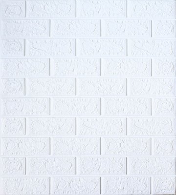 Самоклеюча декоративна 3D панель під білу цеглу 700x770x5 мм 1-5 фото