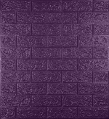 Самоклеюча декоративна 3D панель під фіолетову цеглу 700x770x5 мм 16-5 фото