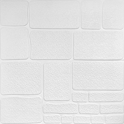 Самоклеящаяся 3D панель камень белый 700х700х6мм (151) SW-00001155 SW-00001155 фото
