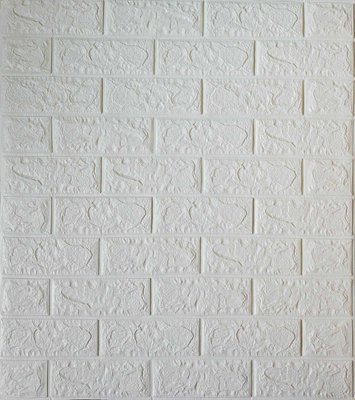 Самоклеюча декоративна панель біла цегла 700x770x5 мм 1001-5 фото