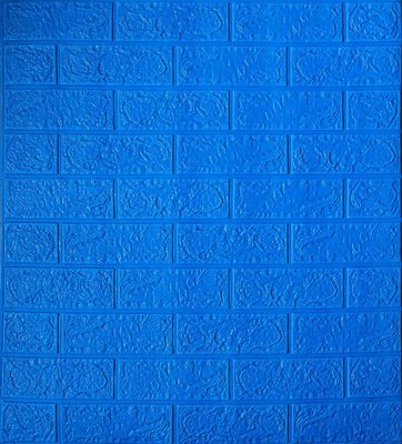 Самоклеюча декоративна 3D панель під синю рівну цеглу 700x770x5 мм 2017-4 фото