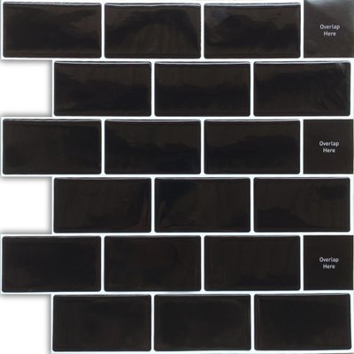 Самоклеюча поліуретанова плитка чорна цегла 305х305х1мм (D) SW-00001186 SW-00001186 фото