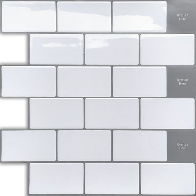 Самоклеюча поліуретанова плитка біла цегла 305х305х1мм (D) SW-00001193 SW-00001193 фото